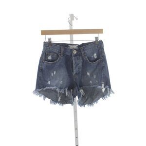 One X One Teaspoon Womens Cut-Off Blue Cotton Shorts Size 27